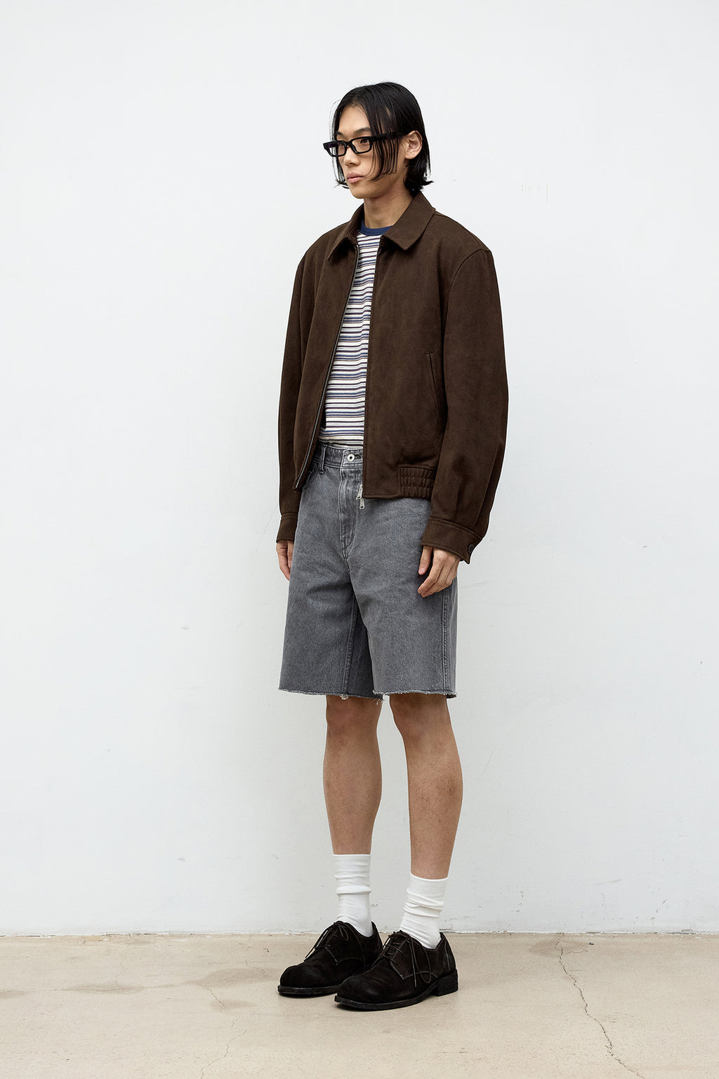 Coor - Quilted Fake Suede Swing Top Jacket (Dark Brown) product image 3 | TRAB K-Fashion Australia