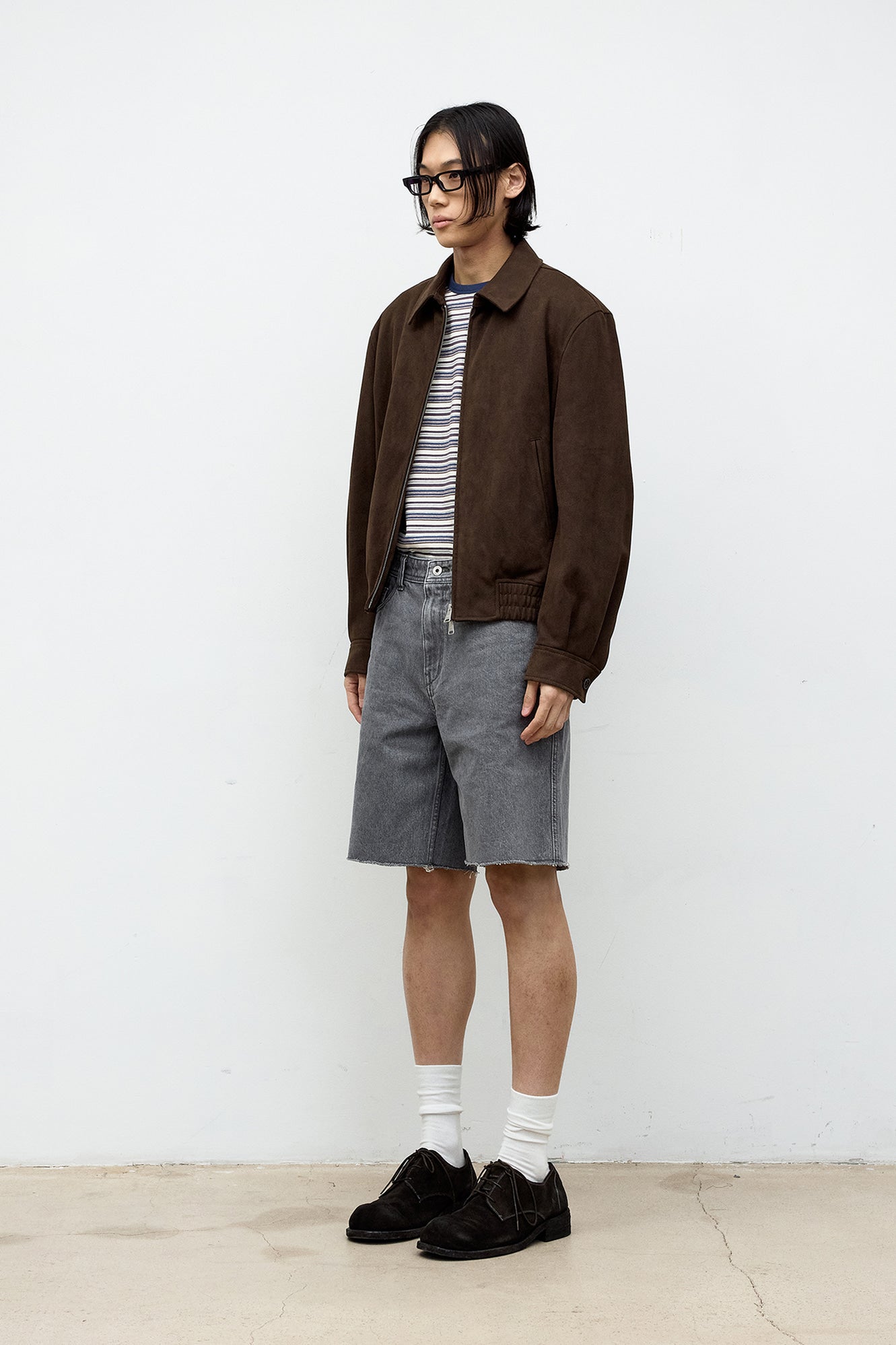 Coor - Quilted Fake Suede Swing Top Jacket (Dark Brown) product image 3 | TRAB K-Fashion Australia