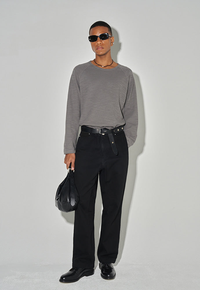 Tonywack - Slub Double Long Sleeve Top (Moss Grey) product image 2 | TRAB K-Fashion Australia