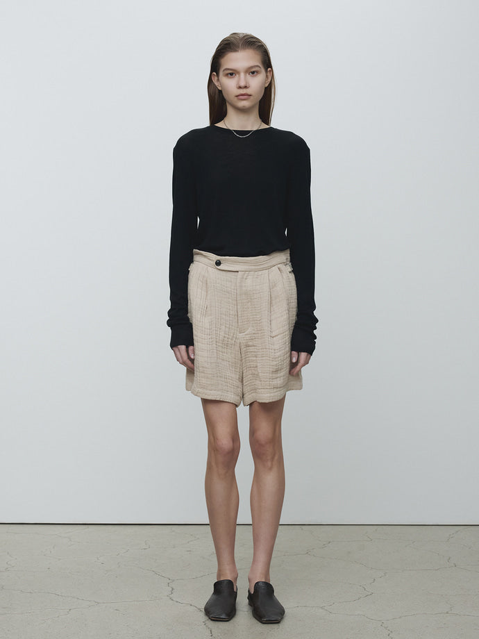 Tonywack - Double Weave Linen Short (French Beige) product image 1 | TRAB K-Fashion Australia