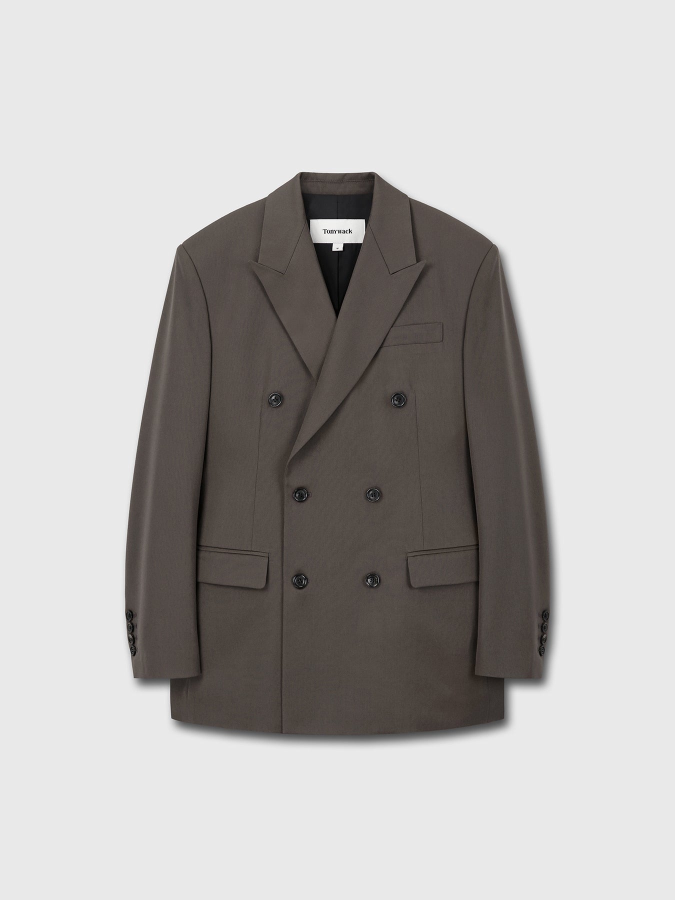 Tonywack - Wool Double-Breasted Tailored Jacket (Khaki Dark Brown) product image 7 | TRAB K-Fashion Australia