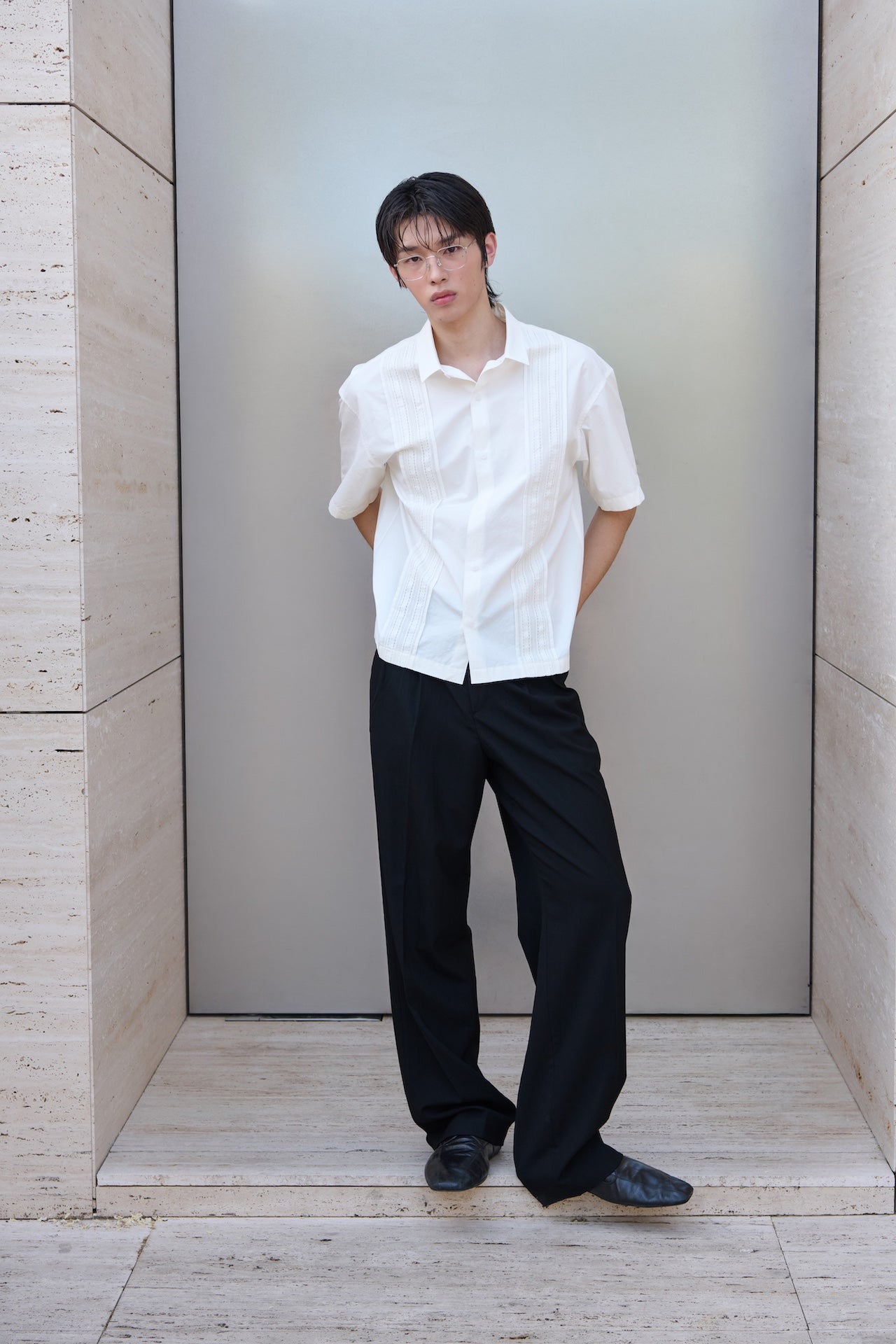 STU - Lace Panel Shirt (White) product image 11 | TRAB K-Fashion Australia