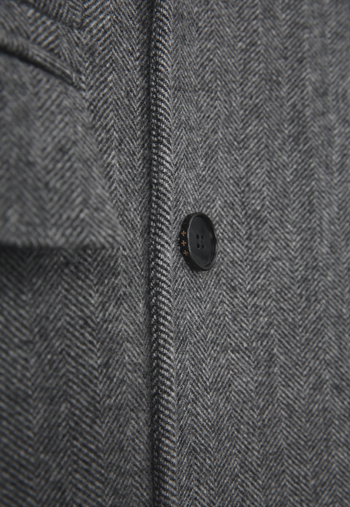 Tonywack - Double-Breasted Chesterfield Coat (Mid Grey Herringbone) product image 9 | TRAB K-Fashion Australia