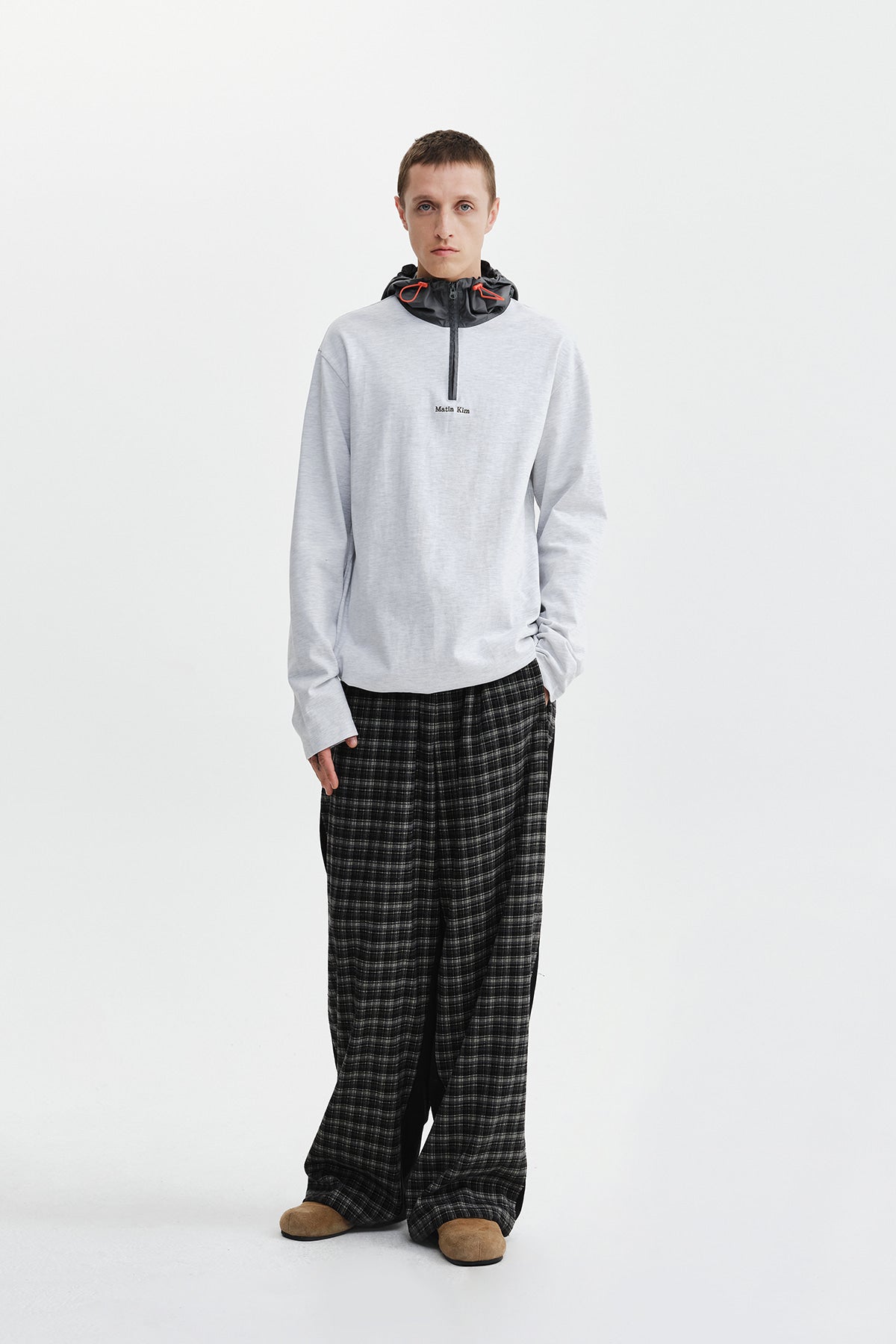 Matin Kim - Check Mix Jersey Pants (Black) product image 10 | TRAB K-Fashion Australia