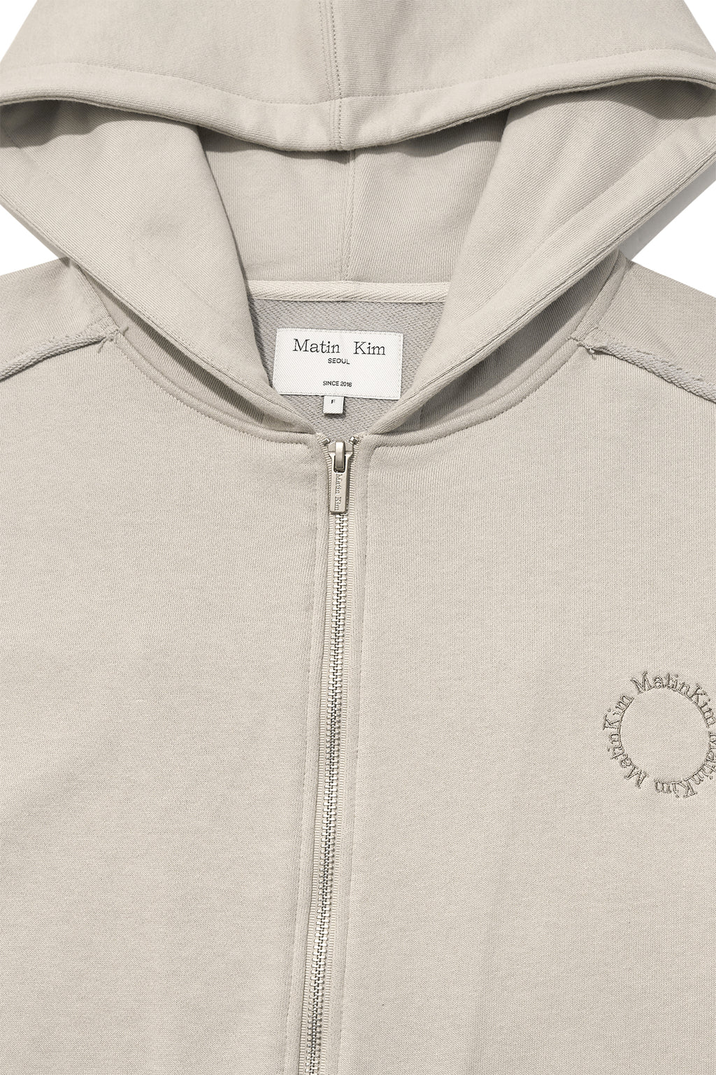 Matin Kim - Volume Pocket Hoody Zip Up (Pale Beige) product image 5 | TRAB K-Fashion Australia
