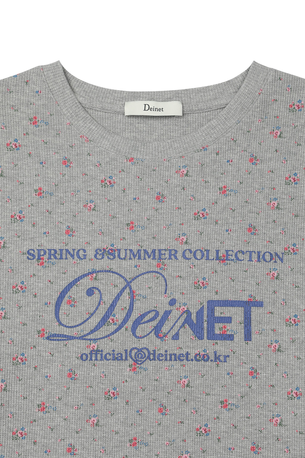 Deinet - Soft Waffle Flower T-Shirt (Melange Grey) product image 3 | TRAB K-Fashion Australia