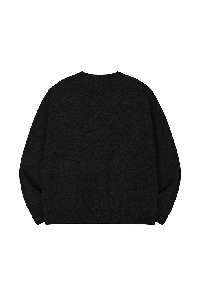 Art if acts - Wholegarment Round Neck Cardigan (Black) product image 7 | TRAB K-Fashion Australia