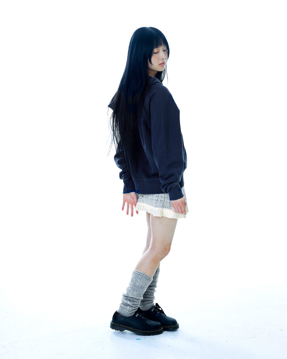 Coyseio - Vintage Tape Hood Zip-Up (Navy) product image 10 | TRAB K-Fashion Australia