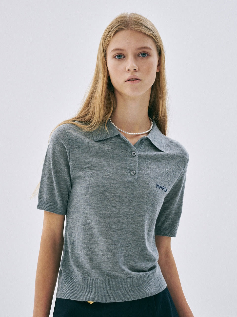 Mardi Mercredi - Knit Slimfit Shirt Piquet (Grey) product image 1 | TRAB K-Fashion Australia