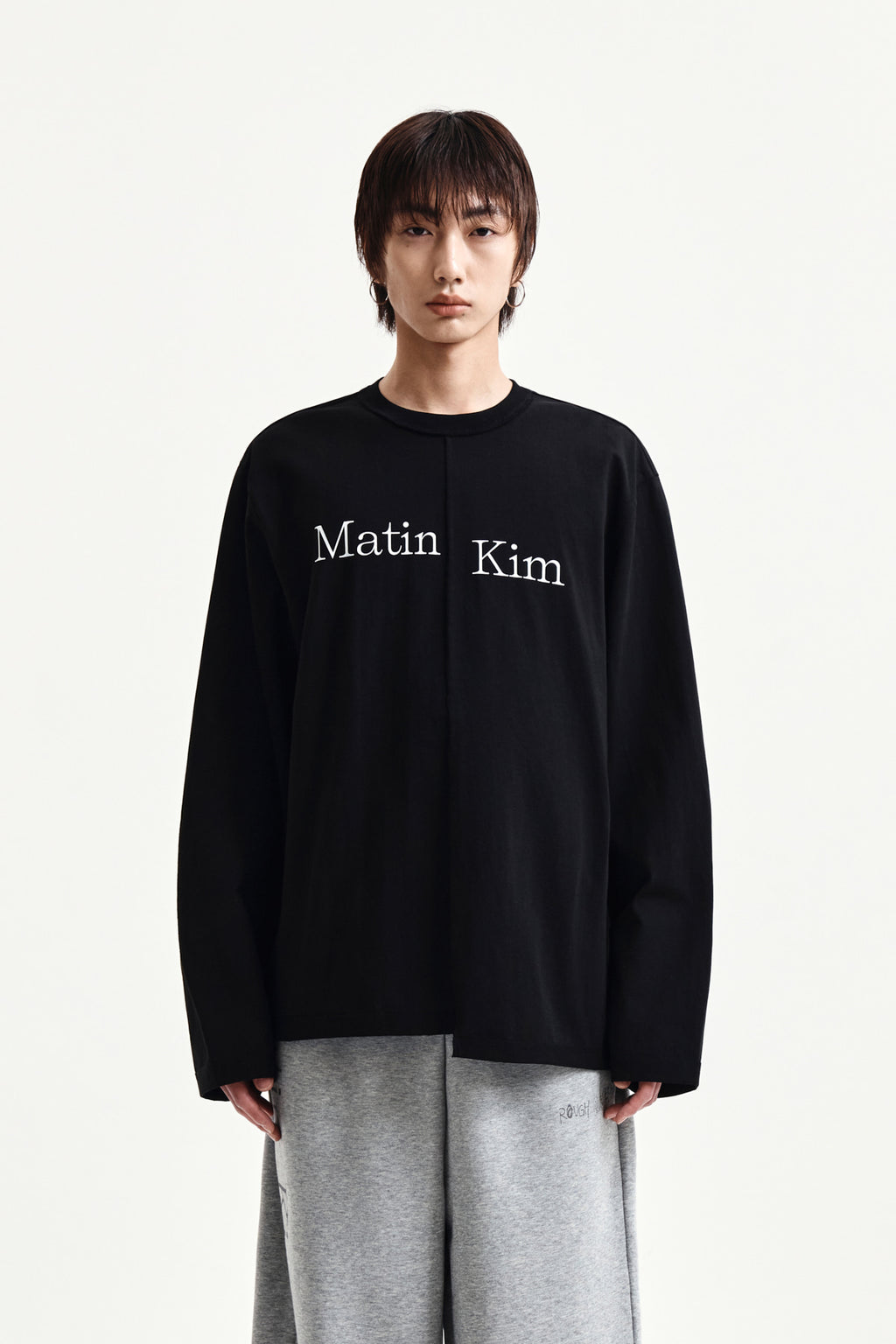 Matin Kim - Asymmetric Logo Top (Black) product image 10 | TRAB K-Fashion Australia