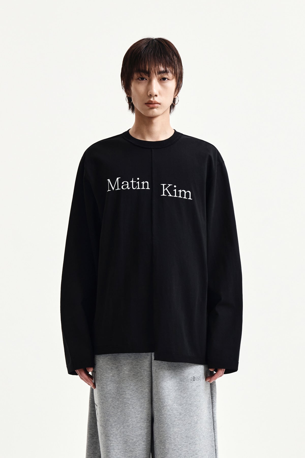 Matin Kim - Asymmetric Logo Top (Black) product image 10 | TRAB K-Fashion Australia