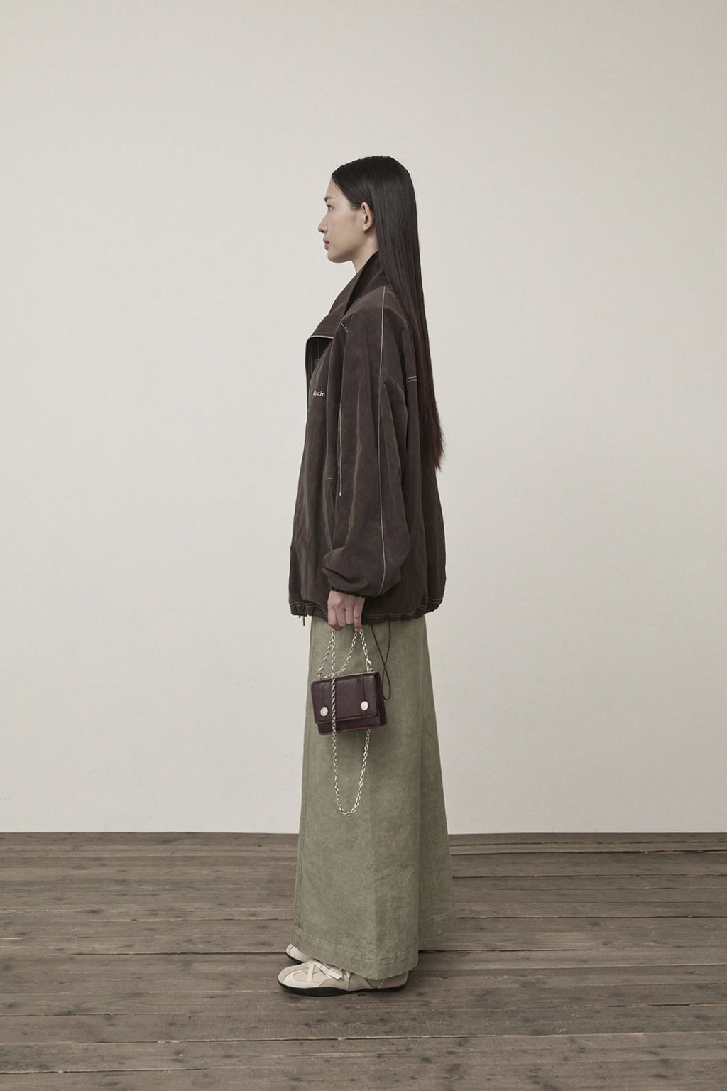 Matin Kim - Stitch Point High Neck Jumper (Brown) product image 6 | TRAB K-Fashion Australia