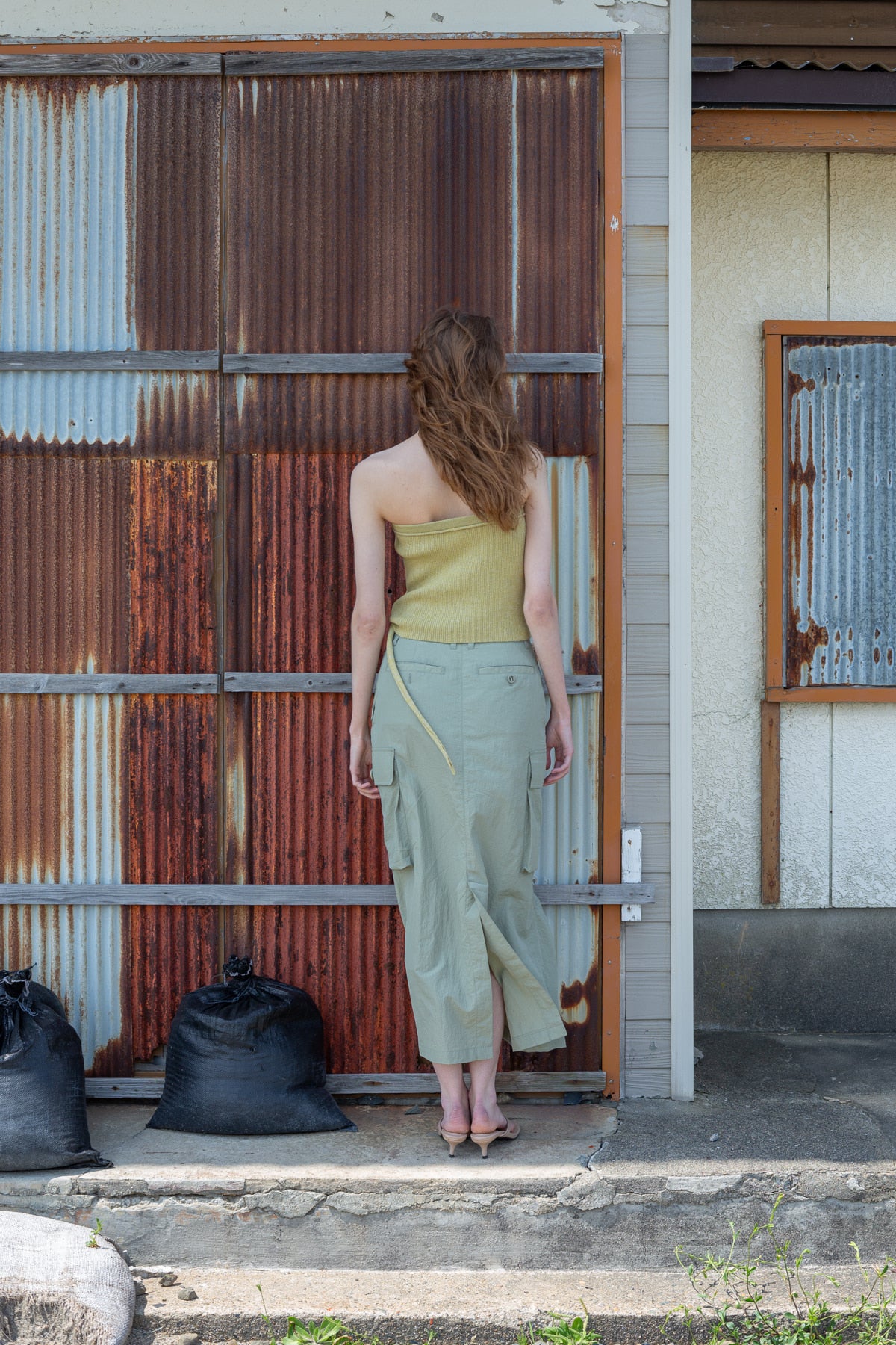 Matin Kim - Side String Tube Top (Olive) product image 7 | TRAB K-Fashion Australia