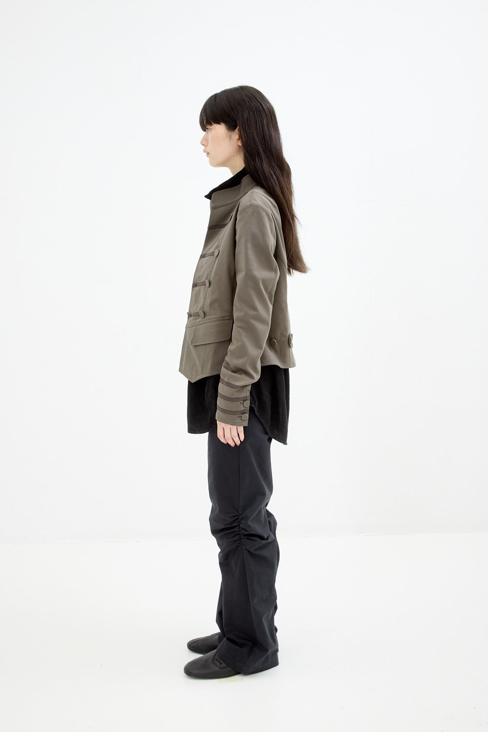 Hatchingroom - Ripple Trousers Herringbone Ink (Black) product image 14 | TRAB K-Fashion Australia