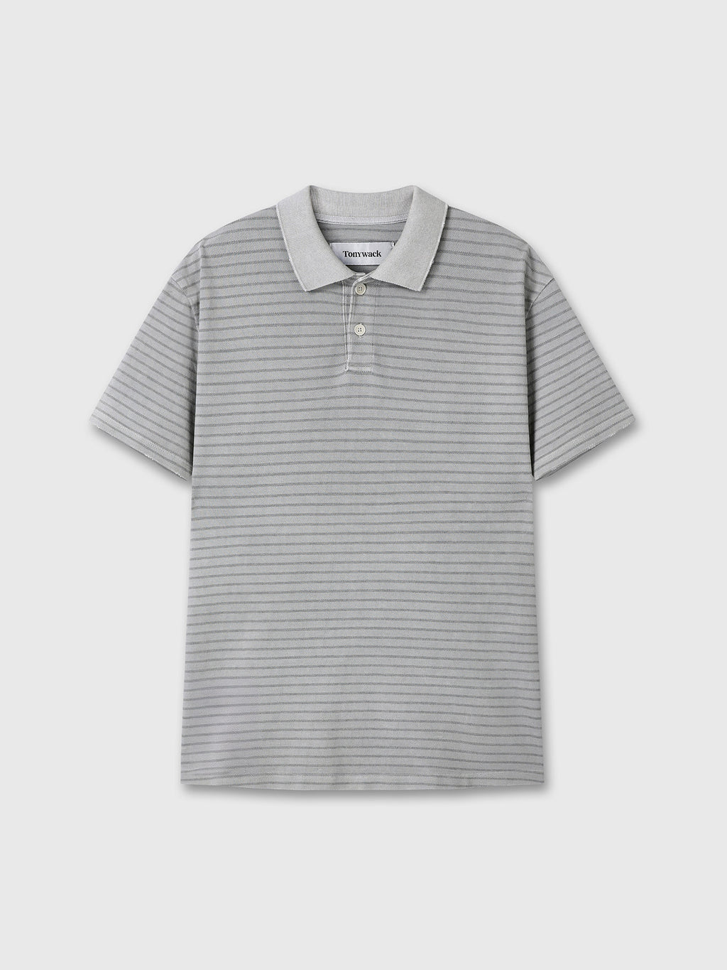 Tonywack - Garment Dyed Stripe Piqué Polo (Faded Grey) product image 9 | TRAB K-Fashion Australia