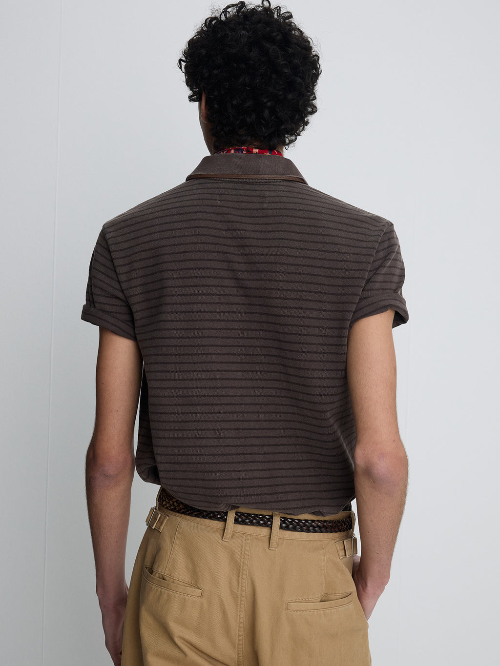 Tonywack - Garment Dyed Stripe Piqué Polo (Faded Brown) product image 7 | TRAB K-Fashion Australia