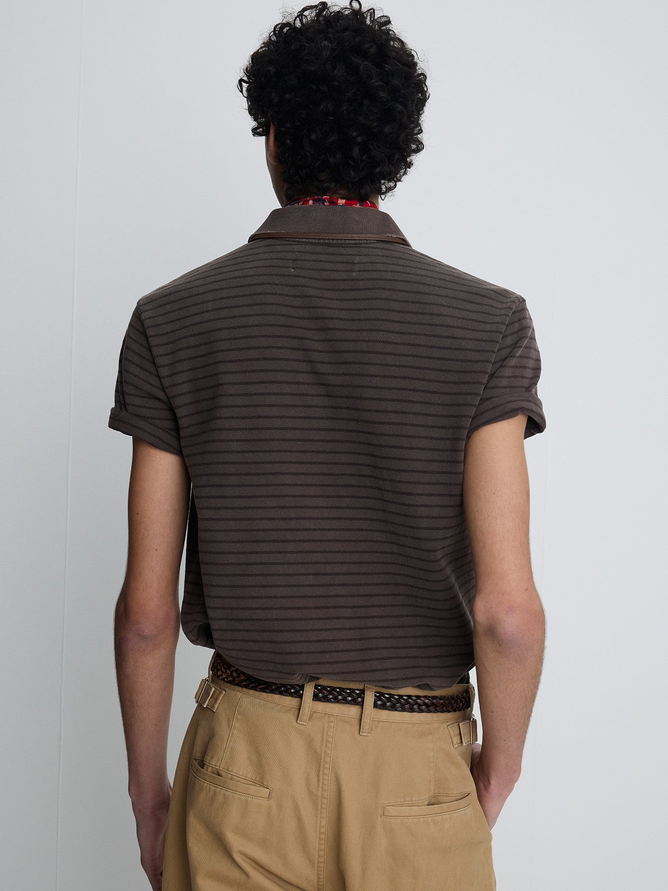 Tonywack - Garment Dyed Stripe Piqué Polo (Faded Brown) product image 7 | TRAB K-Fashion Australia