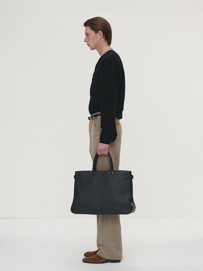 Tonywack - Super Fine Wool Crew-Neck Cardigan (Black) product image 3 | TRAB K-Fashion Australia