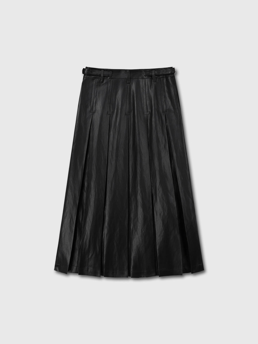 Tonywack - Faux Leather Pleated Midi Skirt (Black) product image 8 | TRAB K-Fashion Australia