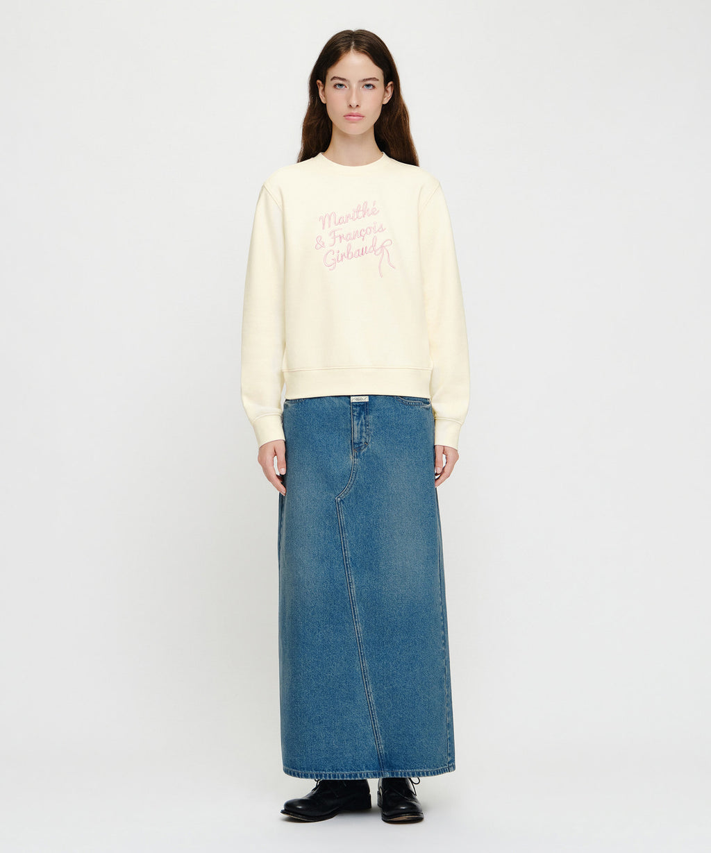 Marithe & Francois Girbaud - Ribbon Graphic Sweatshirt (brushed) (Ivory) product image 4 | TRAB K-Fashion Australia