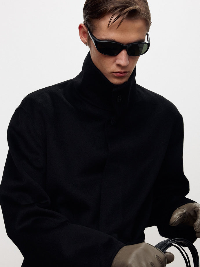 Tonywack - Hand-Made Wool Cashmere Stand-Collar Coat (Black) product image 7 | TRAB K-Fashion Australia