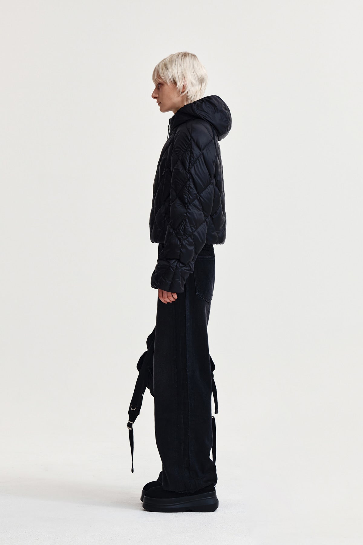 Matin Kim - Quilting Hoody Lightweight Jumper (down Blended) (Black) product image 6 | TRAB K-Fashion Australia