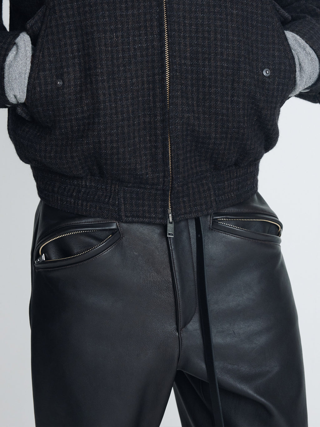 Tonywack - Lamb Leather Biker Pants (Midnight Brown) product image 8 | TRAB K-Fashion Australia