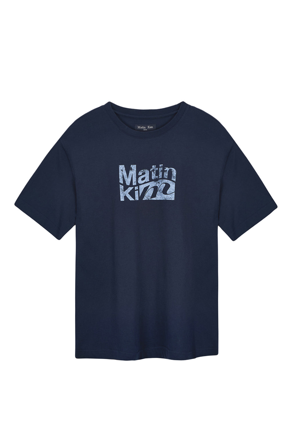 Matin Kim - Wavy Logo Graphic Top (Navy) product image 1 | TRAB K-Fashion Australia