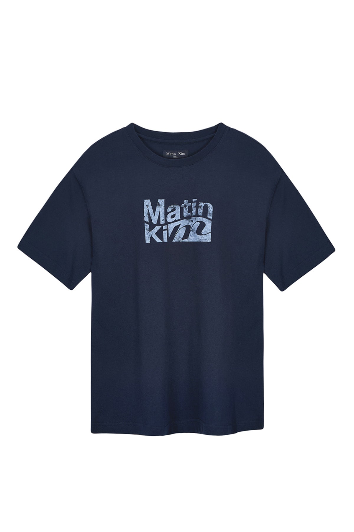Matin Kim - Wavy Logo Graphic Top (Navy) product image 1 | TRAB K-Fashion Australia