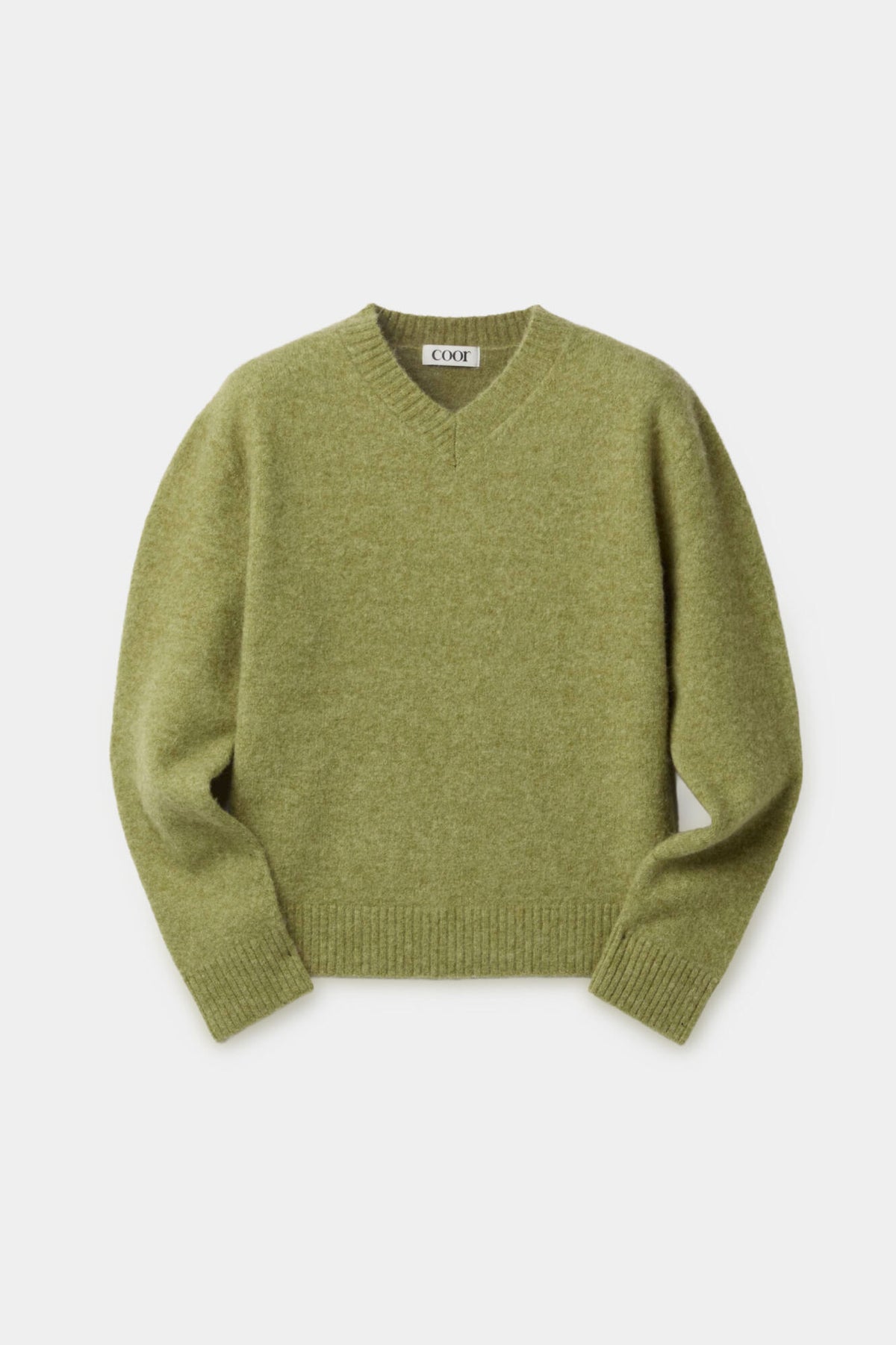 Coor - Wool Blend Hairy V-Neck Sweater (Pale Green) product image 1 | TRAB K-Fashion Australia