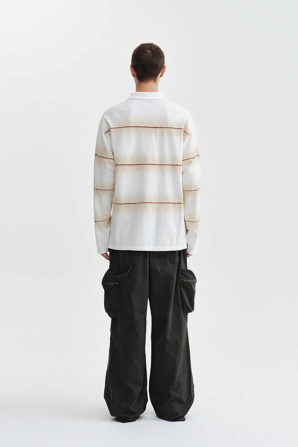 Matin Kim - Reveal Stripe Logo Collar Top (Cream) product image 9 | TRAB K-Fashion Australia