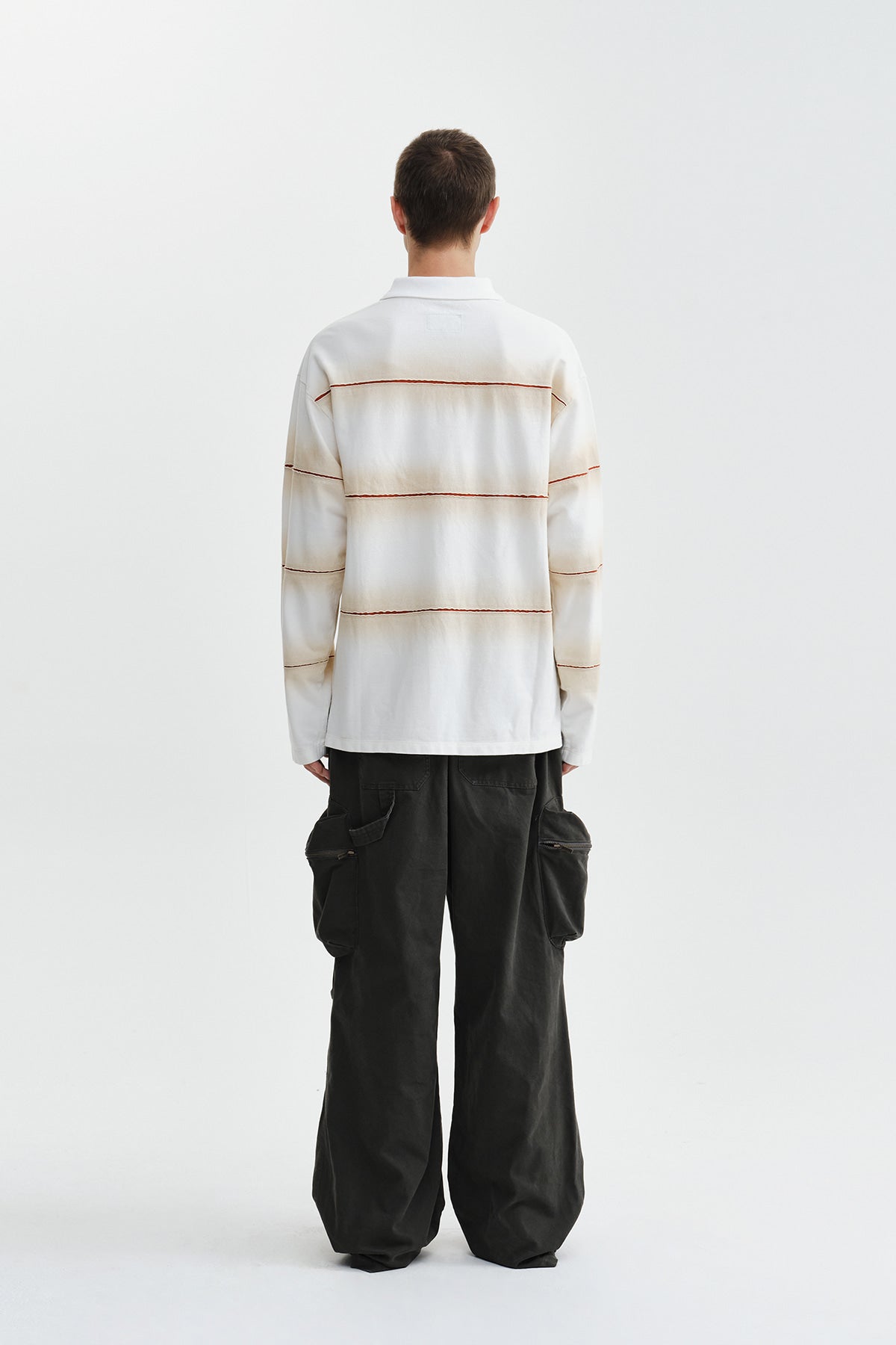 Matin Kim - Reveal Stripe Logo Collar Top (Cream) product image 9 | TRAB K-Fashion Australia
