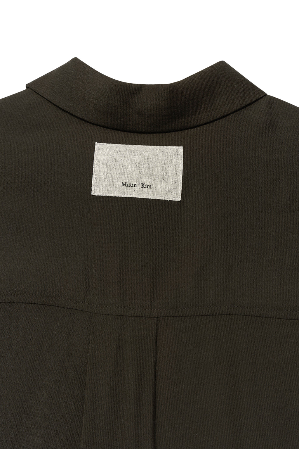 Matin Kim - Unbalance Collar Half Shirt (Khaki Brown) product image 4 | TRAB K-Fashion Australia
