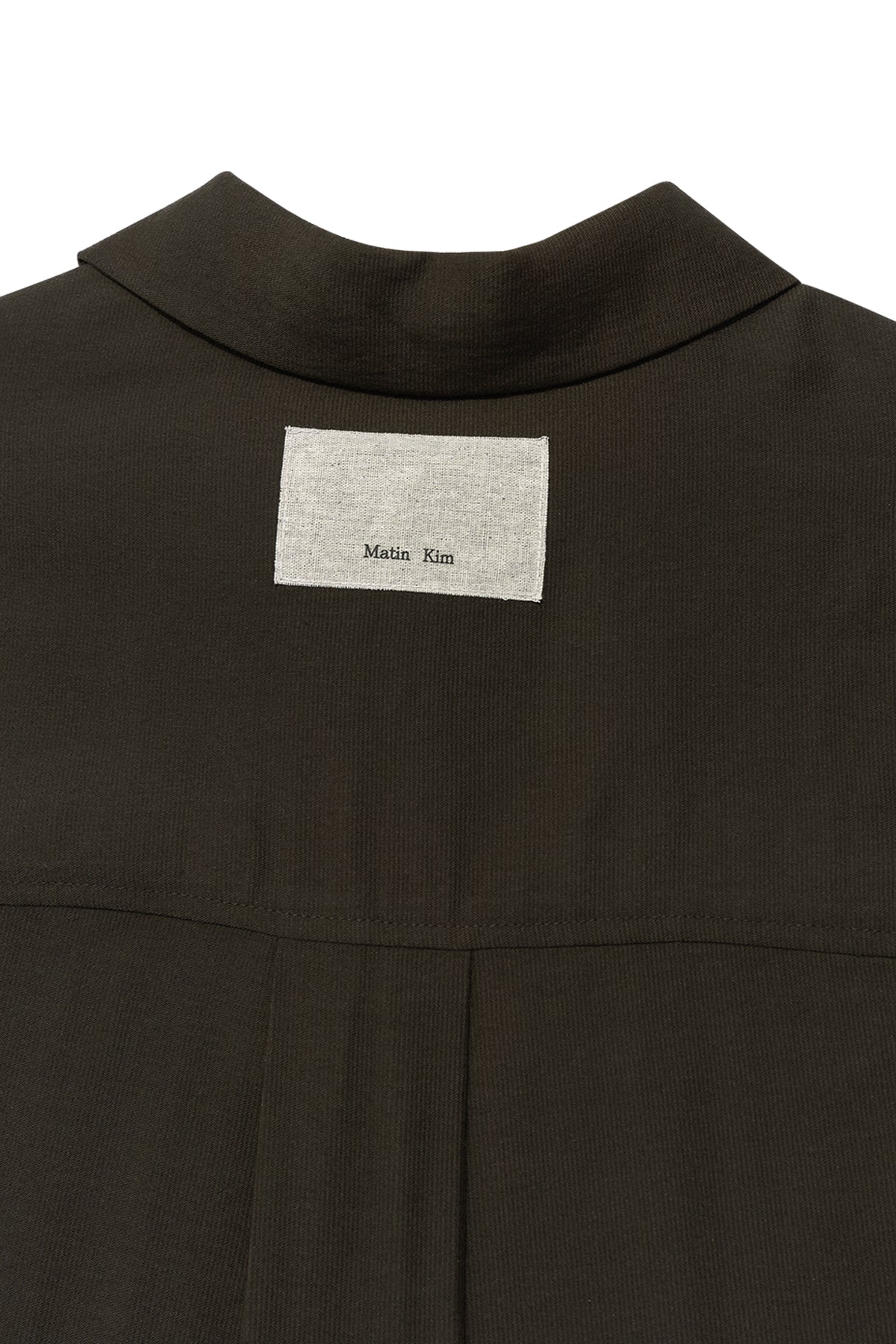 Matin Kim - Unbalance Collar Half Shirt (Khaki Brown) product image 4 | TRAB K-Fashion Australia