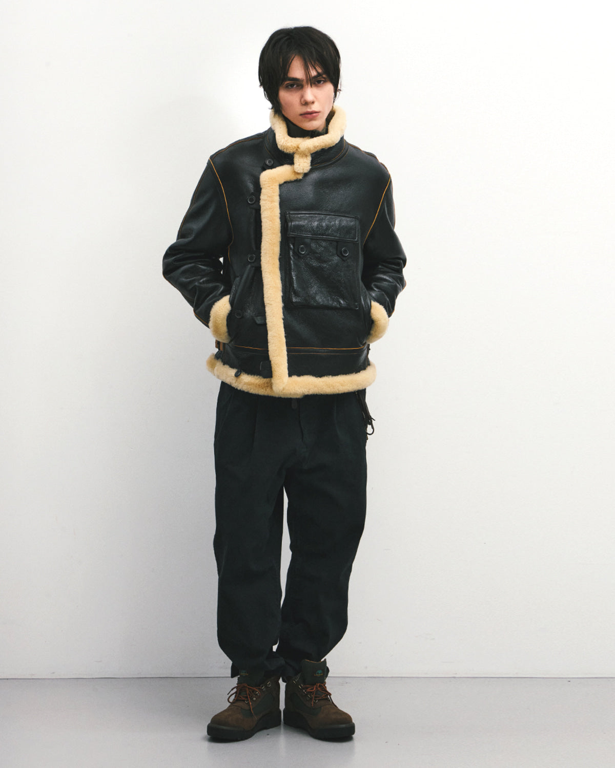 Eastlogue - Shearling Motorcycle Jumper (Black) product image 4 | TRAB K-Fashion Australia