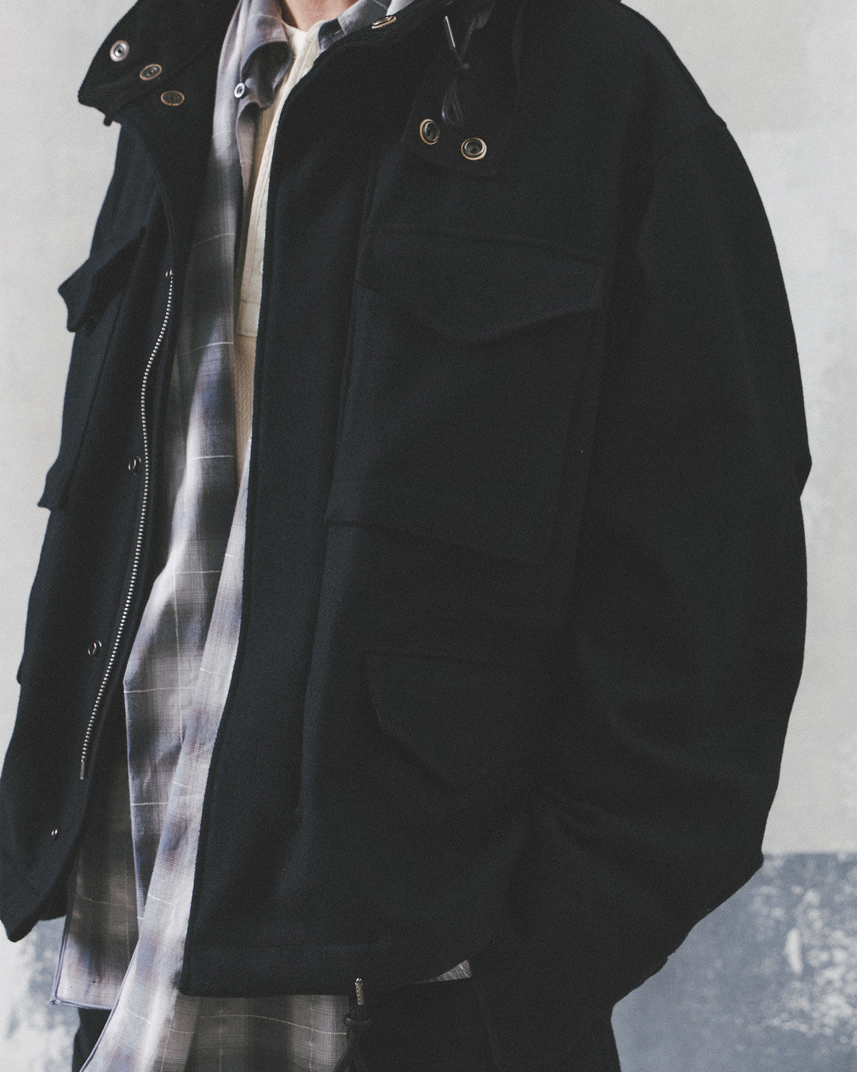 Eastlogue - Pattern Scarf (L.grey & Blue Check) product image 3 | TRAB K-Fashion Australia