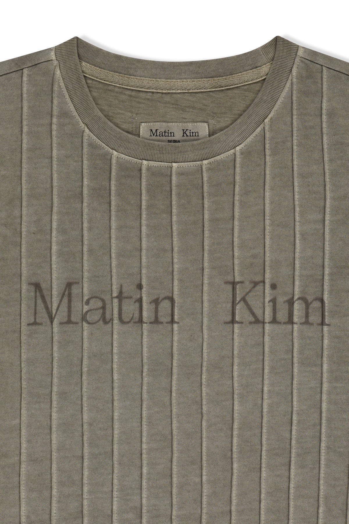 Matin Kim - Washed Logo Full Pintuck Top (Beige) product image 3 | TRAB K-Fashion Australia
