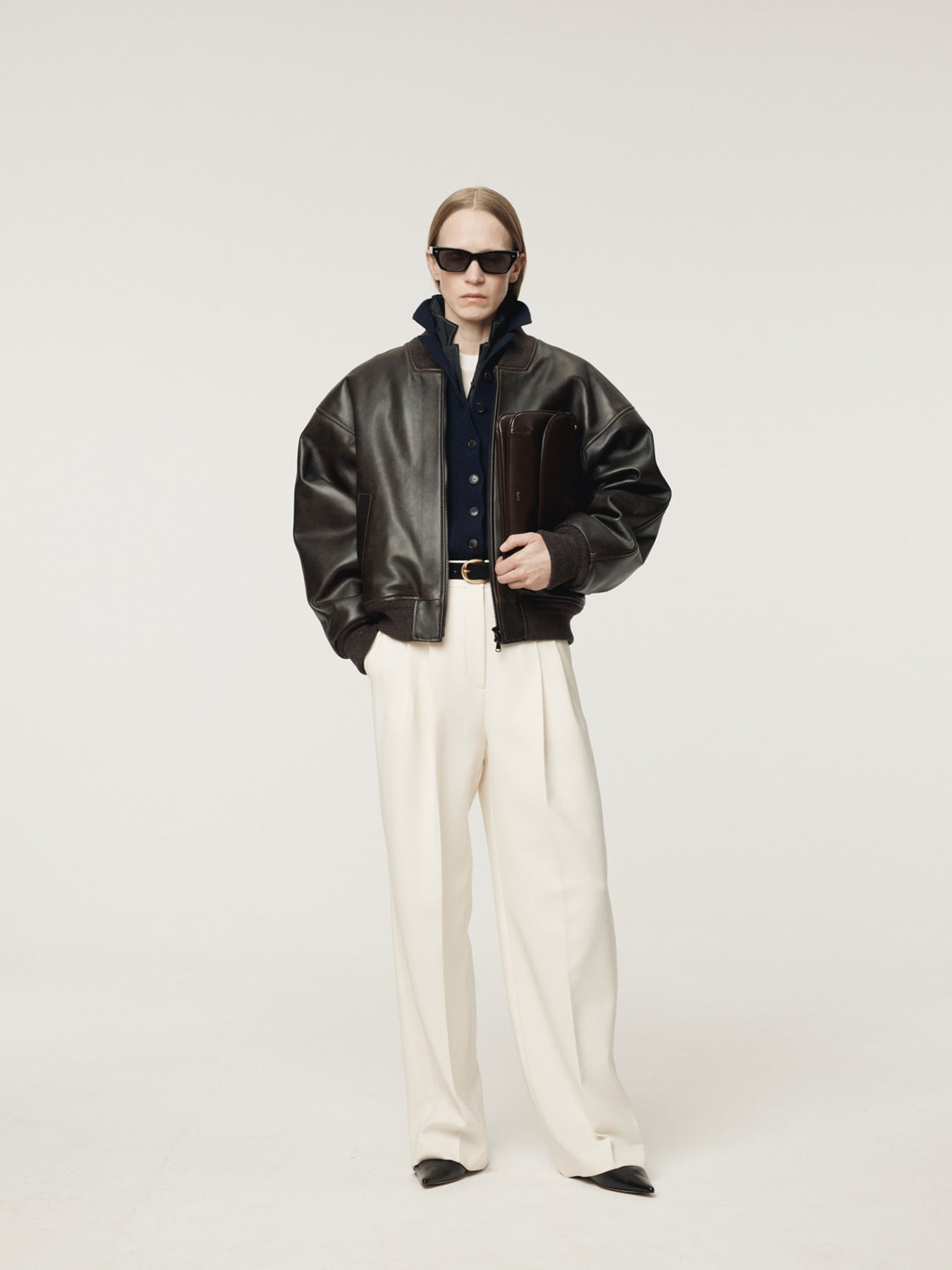 Recto - Vintage Effect Leather Bomber (Vintage Brown) product image 5 | TRAB K-Fashion Australia