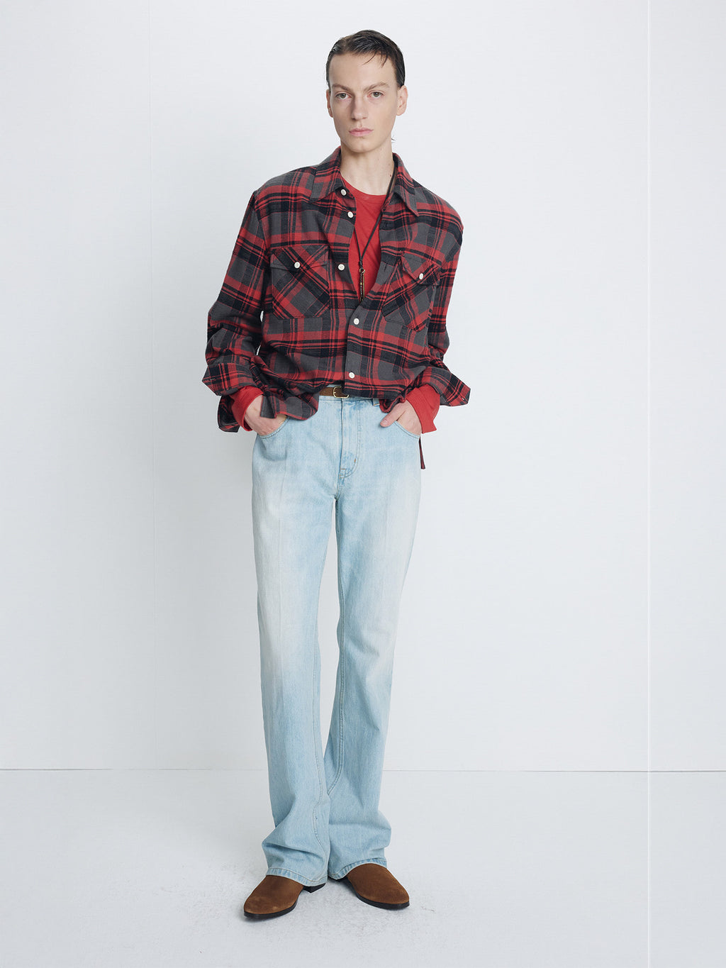 Tonywack - Flared-Leg Denim Jeans (Faded Light Blue) product image 6 | TRAB K-Fashion Australia