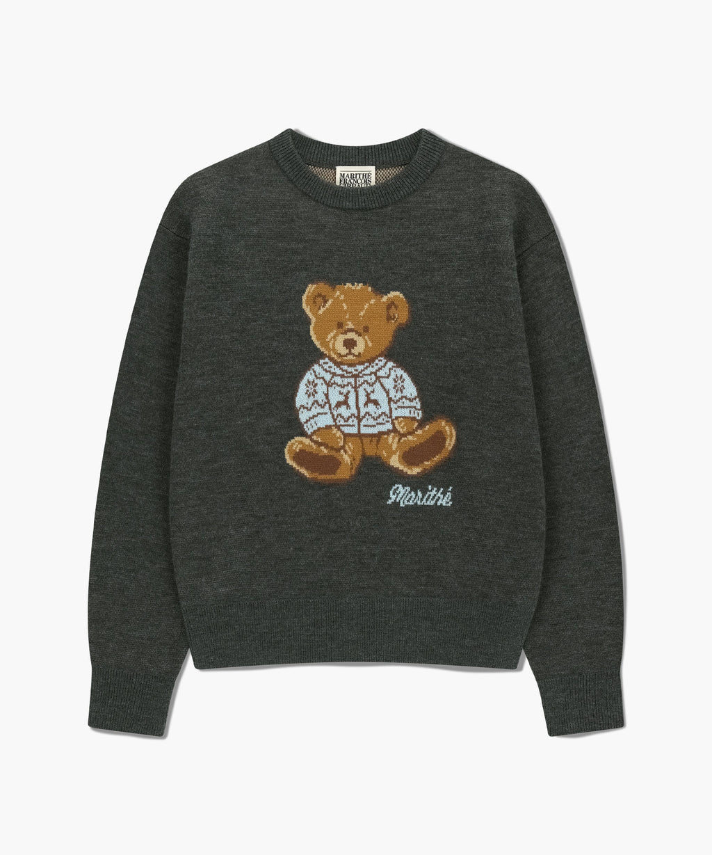 Marithe & Francois Girbaud - Doodle Bear Knit Pullover (Charcoal) product image 5 | TRAB K-Fashion Australia