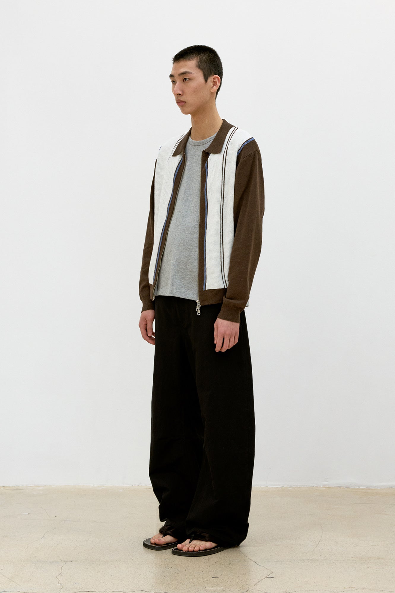 Coor - Deep Curved Cotton Blend Pants (Black) product image 3 | TRAB K-Fashion Australia
