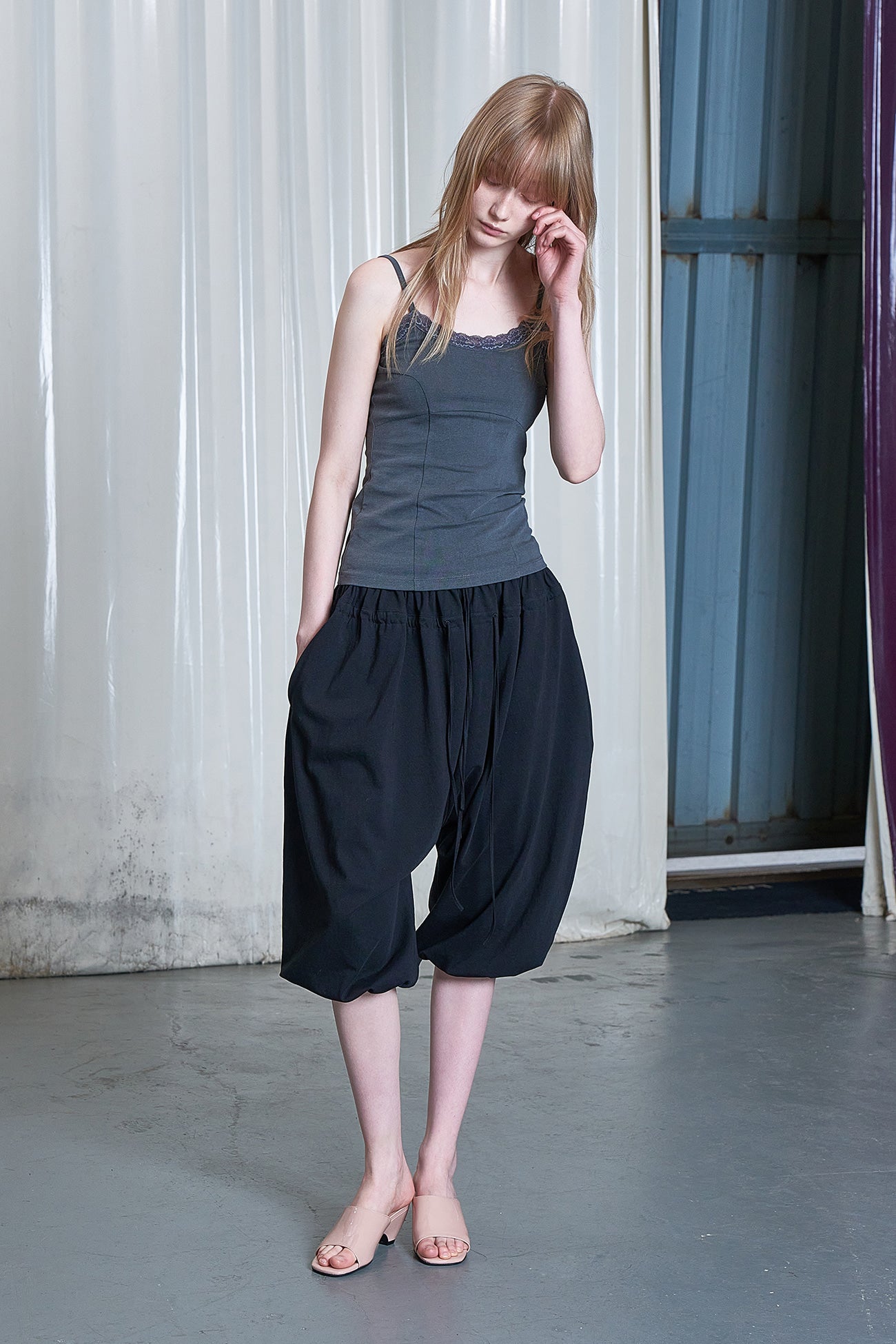 Deinet - Lace Curve Cami Top (Charcoal) product image 6 | TRAB K-Fashion Australia