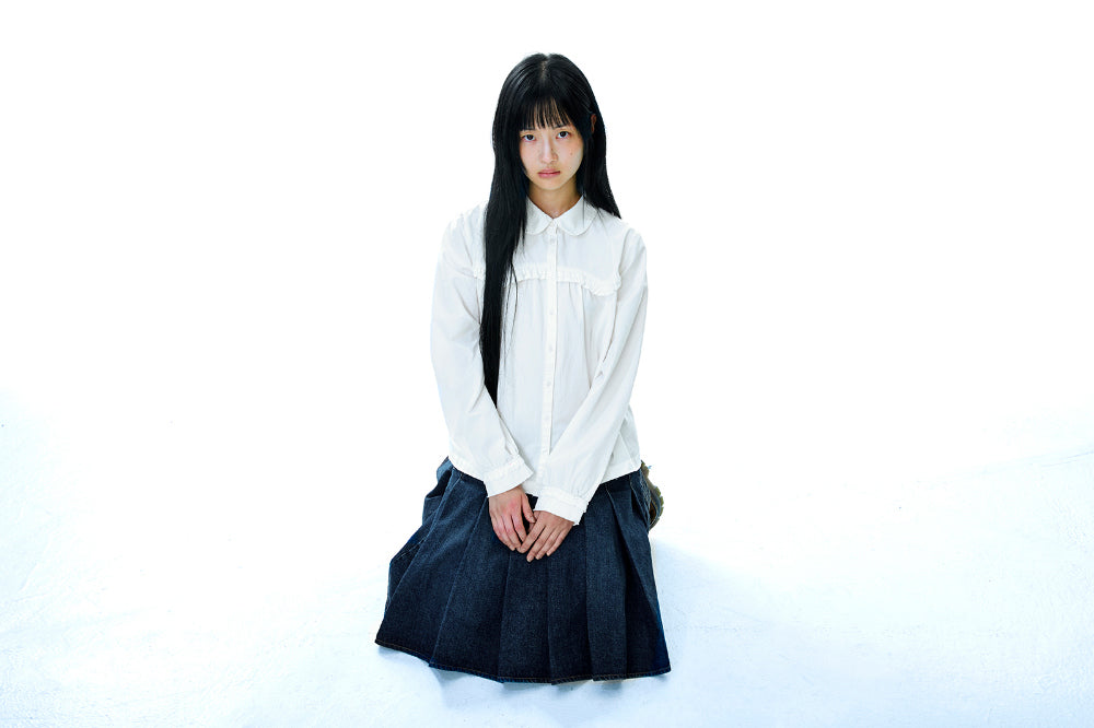 Coyseio - Rough Cut Frill Shirt (Ivory) product image 11 | TRAB K-Fashion Australia