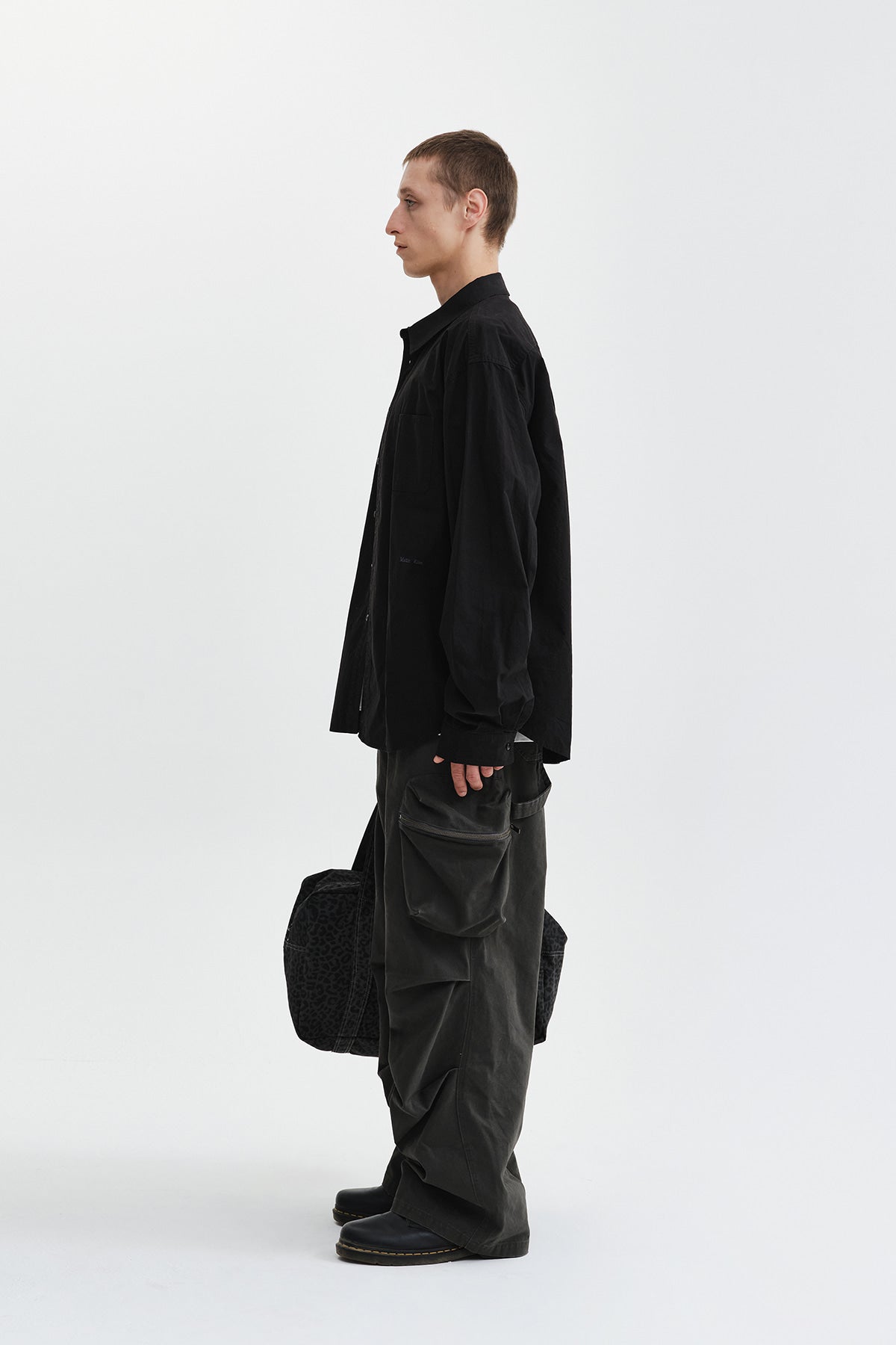 Matin Kim - Washed Cotton Pocket Shirt (Black) product image 7 | TRAB K-Fashion Australia