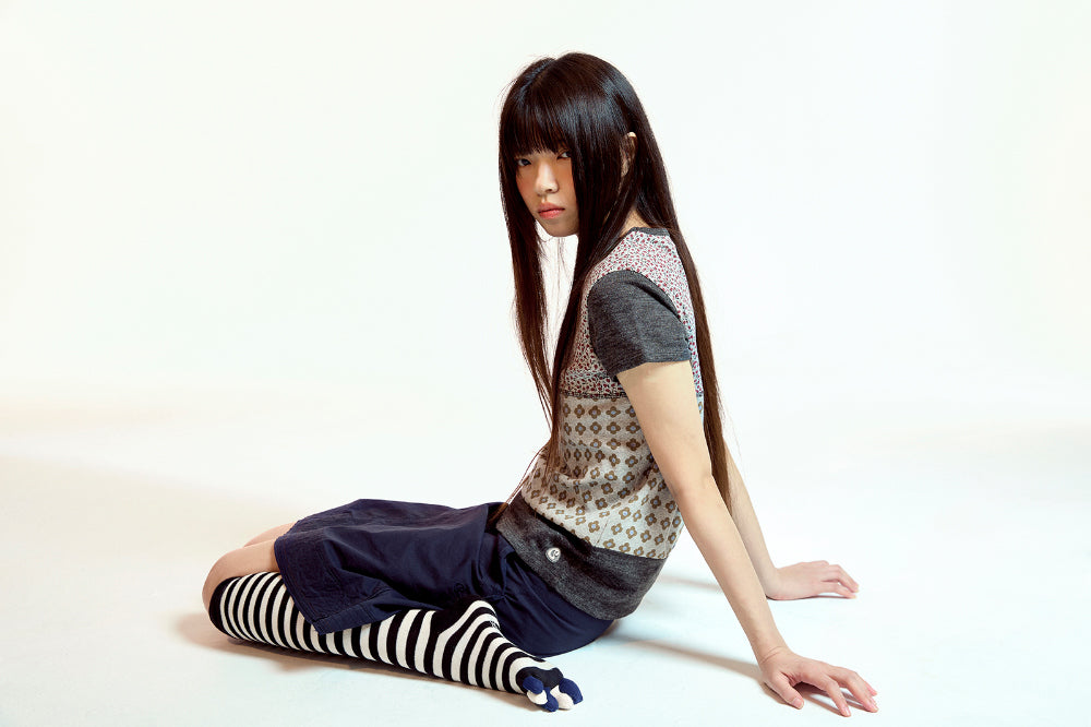 Coyseio - Flower Patchwork T-Shirt (Grey) product image 3 | TRAB K-Fashion Australia