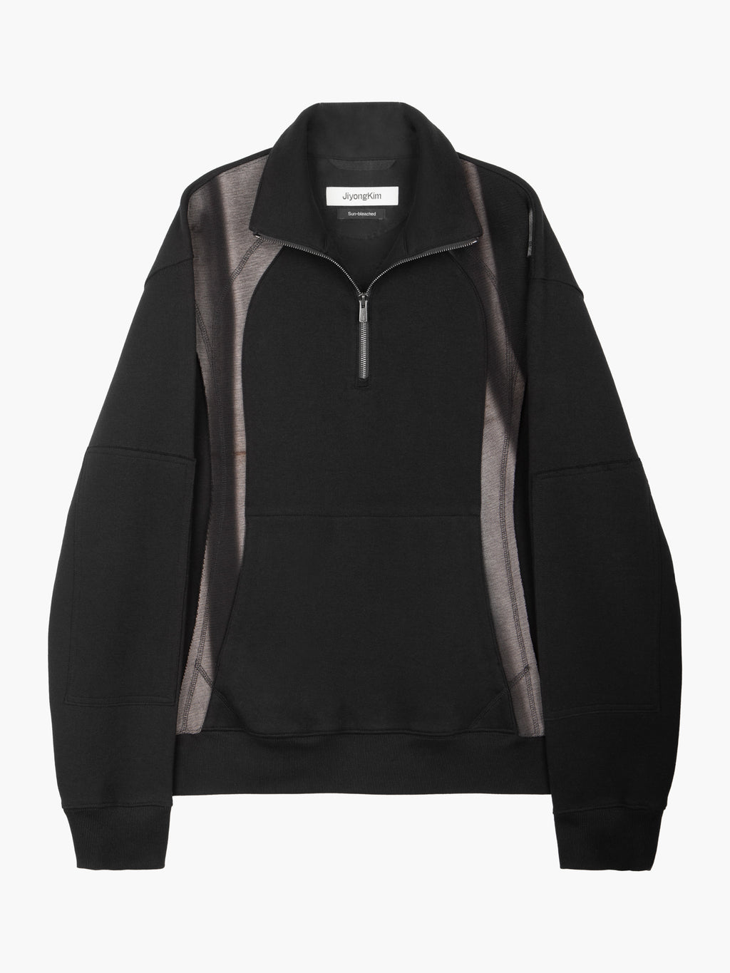 Jiyong Kim - Sun-Bleached Half Zip Sweatshirt (Black) product image 9 | TRAB K-Fashion Australia