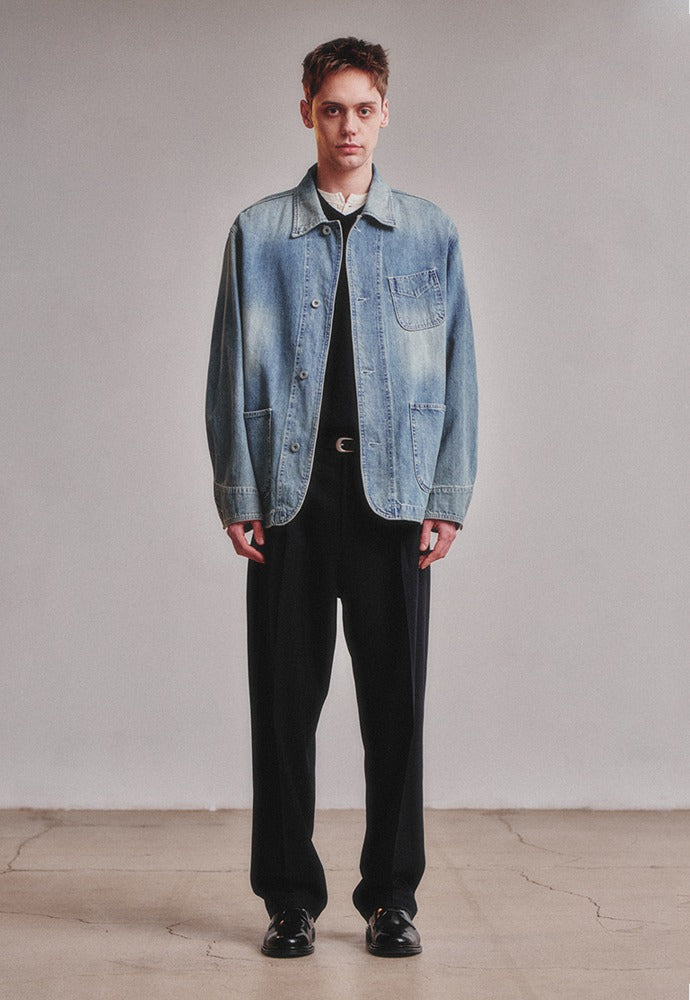 Art if acts - Denim Western Coverall Jacket (Light Indigo) product image 1 | TRAB K-Fashion Australia