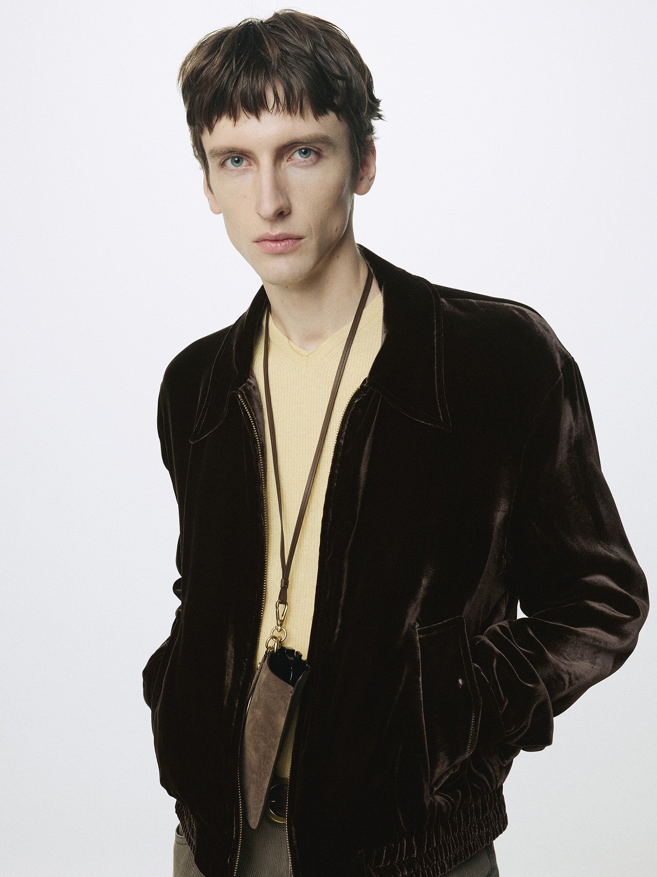 Tonywack - Velvet Zippered Blouson Jacket (Dark Brown) product image 7 | TRAB K-Fashion Australia
