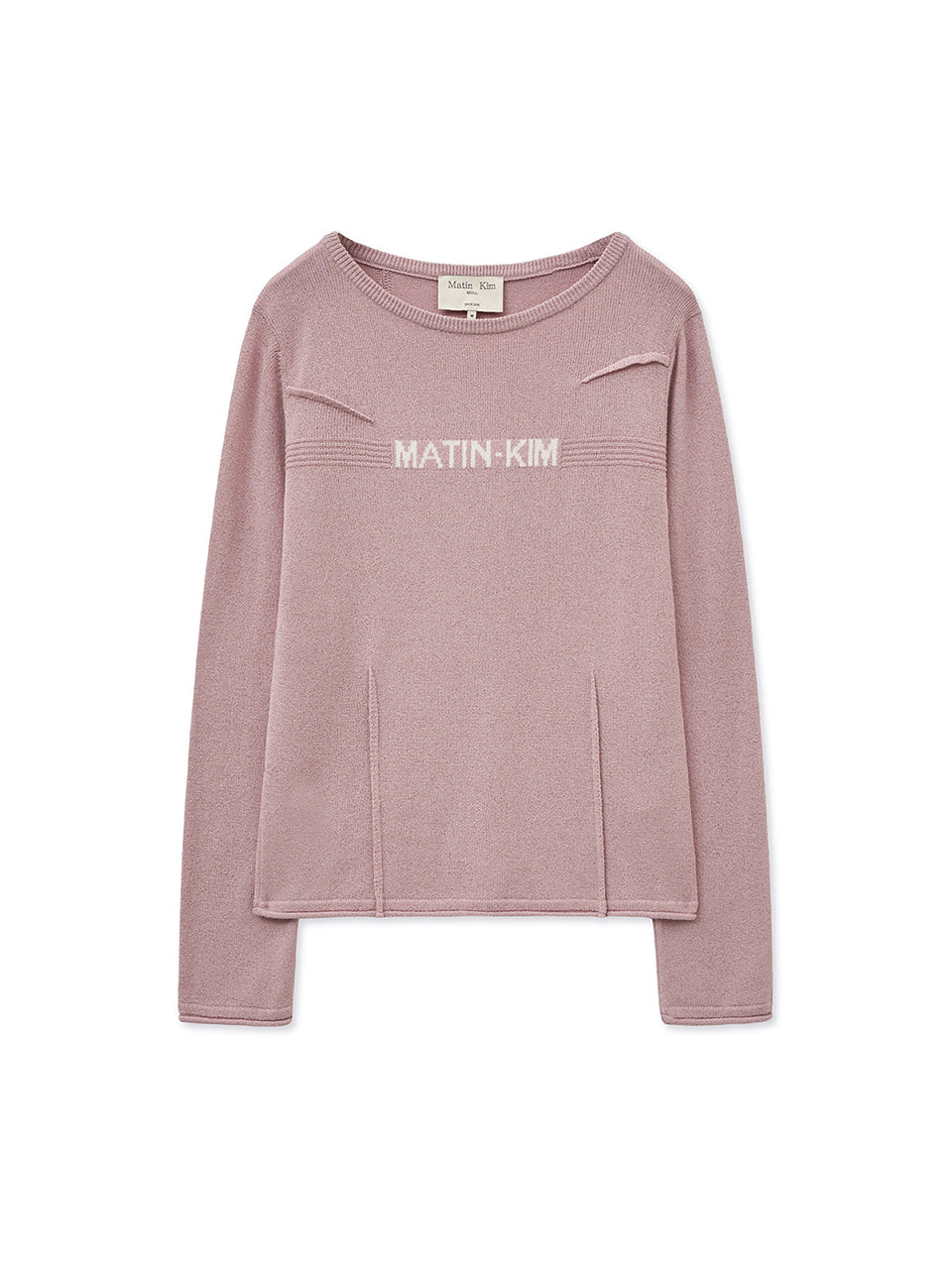 Matin Kim - Glitter Slim Logo Knit Top (Pink) product image 1 | TRAB K-Fashion Australia