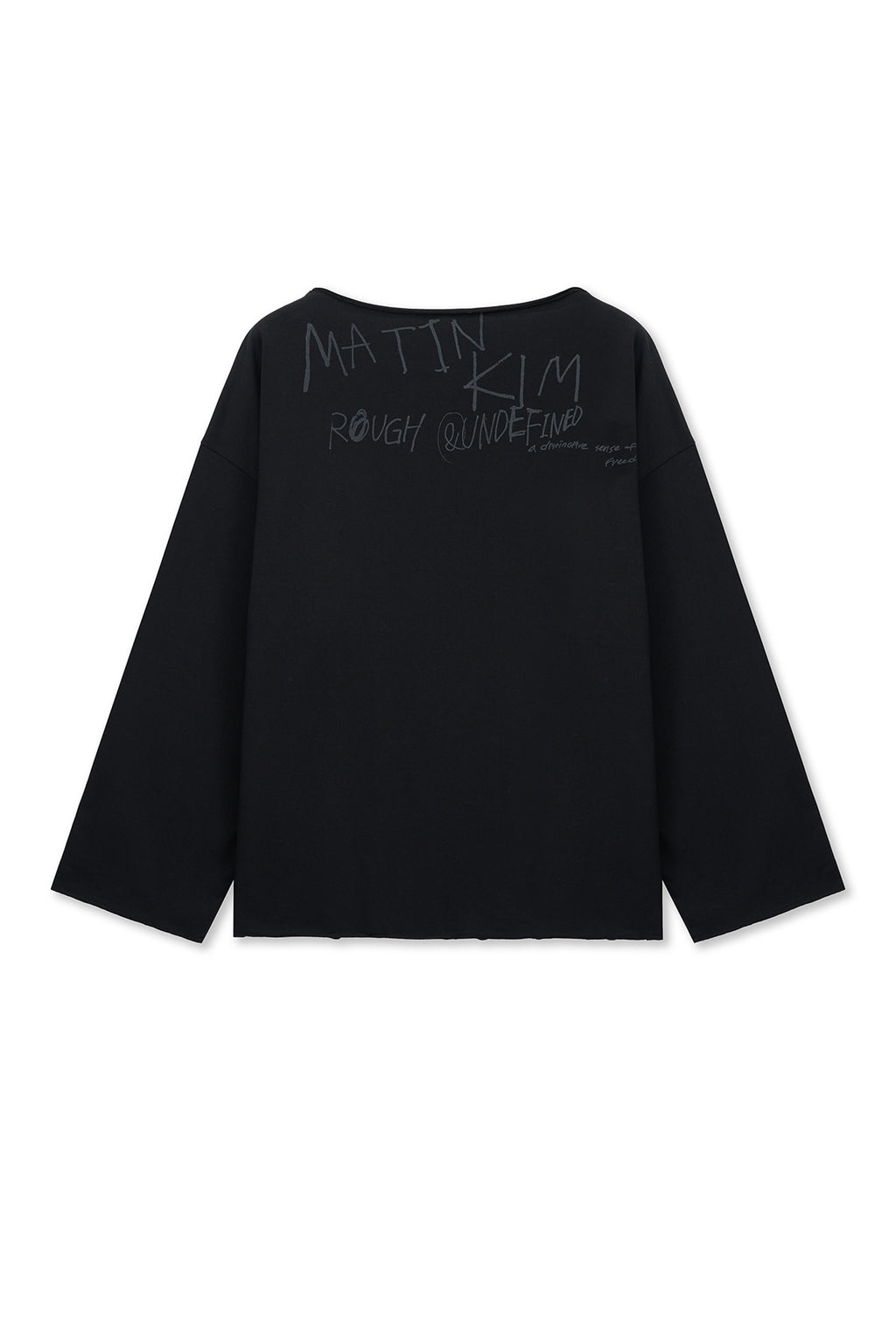 Matin Kim - Raw Hem Finished Boat Neck Top (Black) product image 2 | TRAB K-Fashion Australia
